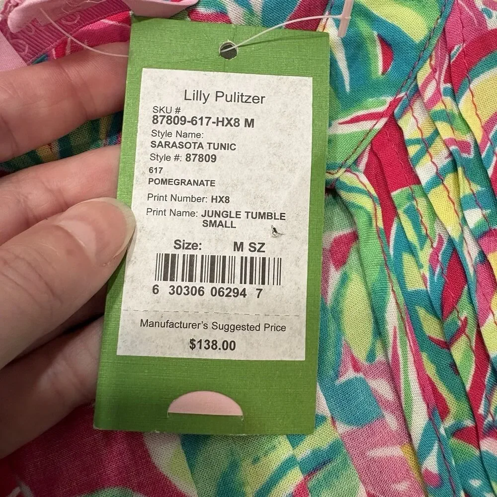 Lilly Pulitzer Sarasota Tunic Jungle Tumble Size M Tropical Preppy